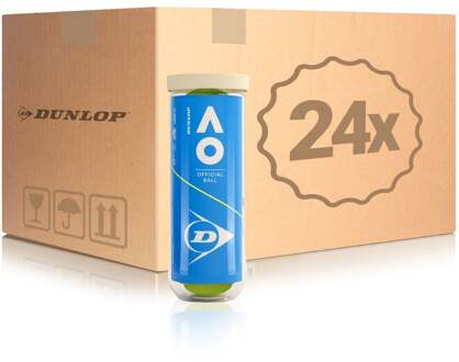 Dunlop 24x verpakking  3 stuks Australian Open geel - nosize