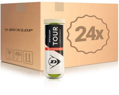 Dunlop 24x verpakking  3 stuks Tour Performance geel - nosize