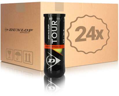 Dunlop 24x verpakking  3 stuks Tour Performance In een doos geel - nosize