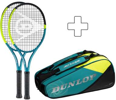 Dunlop 2x 300 Plus rackettas petrolblauw - 1,3,4