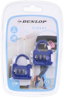 Dunlop 2x Blauwe reistassen bagagesloten met cijferslot