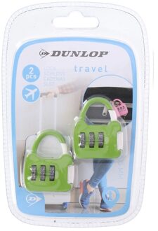 Dunlop 2x Groene reistassen bagagesloten met cijferslot