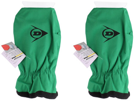 Dunlop 2x Ijskrabbers met warme handschoen groen 35 cm