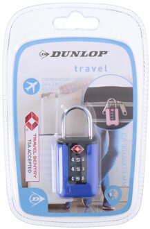 Dunlop 2x Reistassen/koffers bagageslot met TSA cijferslot blauw - Action products