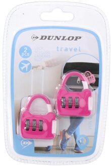 Dunlop 2x Roze reistassen bagagesloten met cijferslot