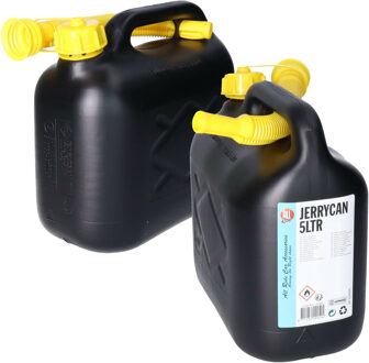 Dunlop All Ride Jerrycan - 2x stuks - benzinetank - 5 liter - zwart - Brandstof jerrycans
