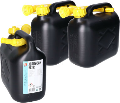 Dunlop All Ride Jerrycan - 3x stuks - benzinetank - 5 liter - zwart - Brandstof jerrycans