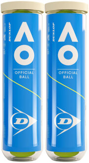 Dunlop Australian Open Tennisballen (2x 4-can) - 1 SIZE