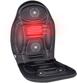 Dunlop Autostoel Massagekussen met Verwarmingsfunctie - 4 Massagemotoren en 1 Verwarmingselement - Aansluiting op Sigarettenaansteker Auto - Zwart regular 0