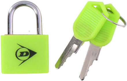 Dunlop Bagagesloten voor reistassen en koffers - 2x stuks - groen - hangslotjes met sleutel