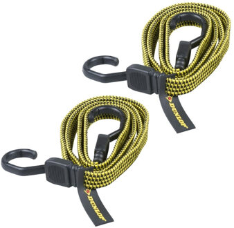 Dunlop bagagespin 8 mm - 2x stuks - Snelbinders - Spinbinders elastiek van 1 meter Multi