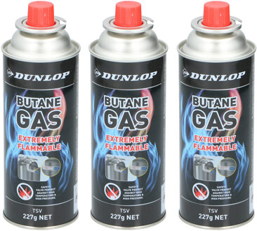 Dunlop Butaangas - 227 gram - 3x stuks - navul butaan gas - kookstel flesje