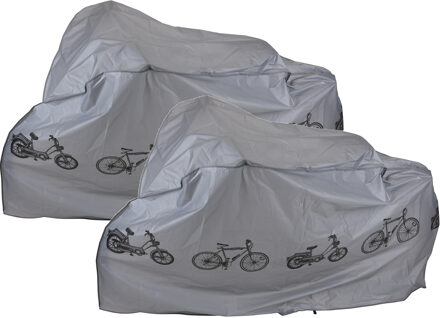 Dunlop fiets beschermhoes - 2x - 180 x 100 cm - grijs - waterafstotend - uv-bestendig - fietshoes