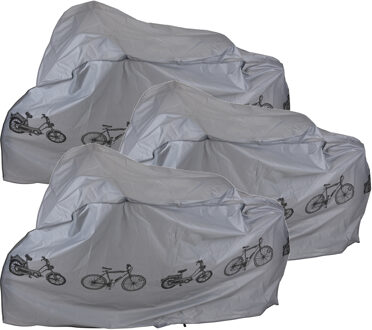 Dunlop fiets beschermhoes - 3x - 180 x 100 cm - grijs - waterafstotend - uv-bestendig - fietshoes