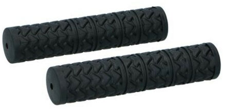 Dunlop Fiets handvatten - kunstleer/schuimrubber - zwart - 132x28 mm - universeel
