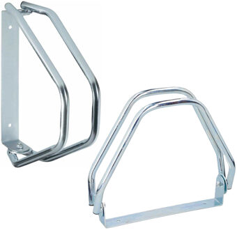 Dunlop Fietsenrek muur/grond standaard - 2x - voor 1 fiets - metaal - 28 x 32 cm