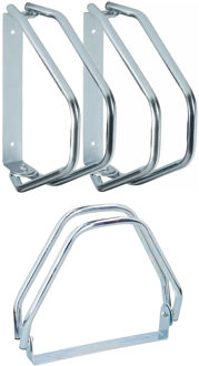 Dunlop Fietsenrek muur/grond standaard - 3x - voor 1 fiets - metaal - 28 x 32 cm