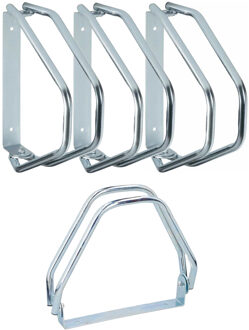 Dunlop Fietsenrek muur/grond standaard - 4x - voor 1 fiets - metaal - 28 x 32 cm