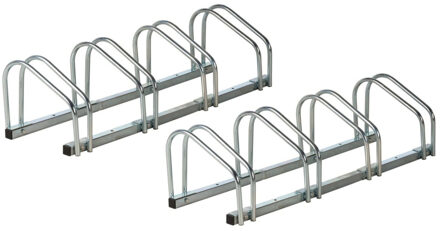 Dunlop Fietsenrek - standaard - 2x - 8 fietsen - metaal - 41 x 32 x 26 cm