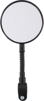 Dunlop Fietsspiegel - D8 cm - flexibel draaibaar - met reflector - zwart - rond - 27 cm