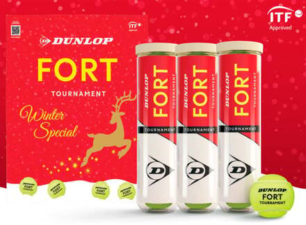 Dunlop Fort Tournament Christmas Special 3x verpakking 4 stuks geel - nosize