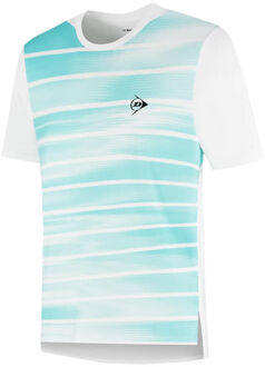 Dunlop Game T-shirt Heren-Wit,Turkoois - XXL