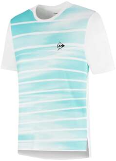 Dunlop Game T-shirt Heren-Wit,Turkoois - XXL