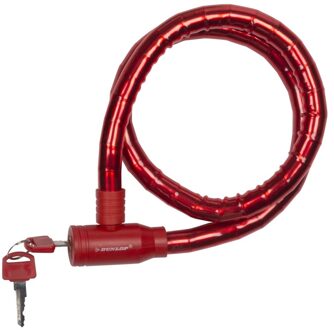 Dunlop kabelslot - rood - plastic coating - 80 cm - Fietssloten