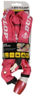 Dunlop Kettingslot - roze - 120 cm - 2 sleutels - Fietssloten