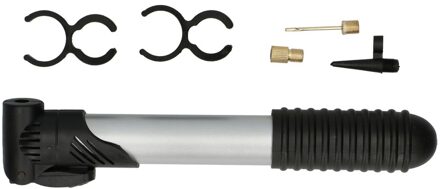 Dunlop Mini fietspomp - zwart/zilver - 20 cm - handpomp Multi