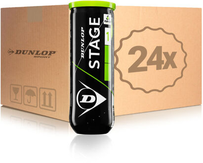 Dunlop Mini Tennis (Stage 1) 24x Verpakking 3 Stuks In Een Doos geel - one size
