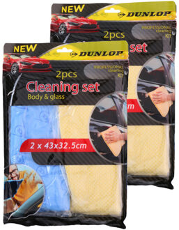 Dunlop Poetsset - 4x Poetsdoeken - zeemspons - auto / ramen? - Auto accessoires