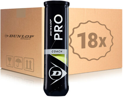 Dunlop Pro Coach 18x Verpakking 4 Stuks In Een Doos geel - one size