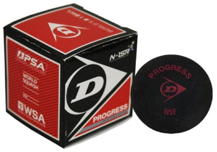 Dunlop Progress Rode Stip 1 Bal Squashballen 0 Zwart