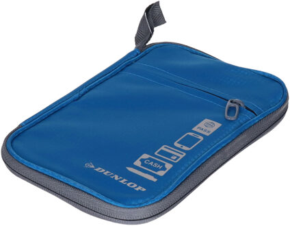 Dunlop Reisportemonnee - blauw - 13 x 20.5 cm - bevestigingslus - diverse vakken - polyester