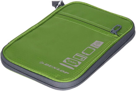 Dunlop Reisportemonnee - groen - 13 x 20.5 cm - polskoord - diverse vakken - polyester - Reistas (volwassen)