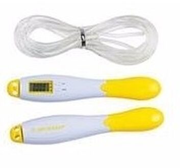 Dunlop Springtouw geel/wit met digitale meter
