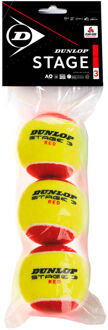 Dunlop Stage 3 Tennisballen - 3 stuks - rood/geel
