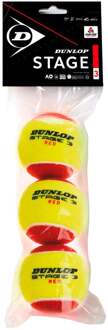 Dunlop Stage 3 Tennisballen - 3 stuks - rood/geel