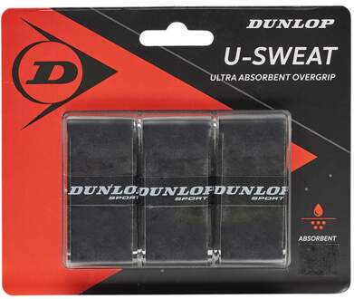 Dunlop U Sweat ultra absorbent overgrip zwart 3 pak
