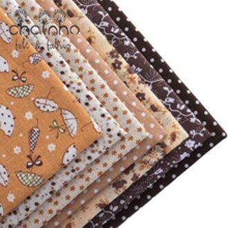 Dunne Katoenen Stof Voor Patchwork Quilten Naaien Tilda Fat Quarters Doek Scrapbooking 50*50Cm 7 Ontwerpen Gemengde Koffie kleur