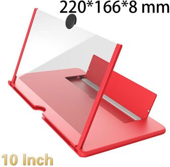 Dunne Opvouwbare Mobiele Telefoon Versterker Vergrootglas Doorwaadbare 3D Versterker Video 10/12 Inch Drawable 3D Mobiele Telefoon Screen Versterker 10 duim rood