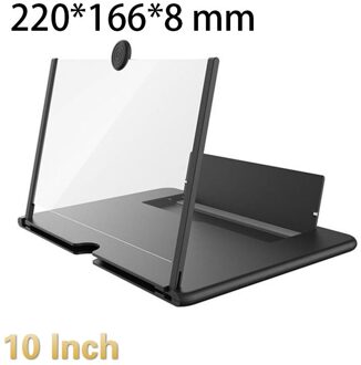 Dunne Opvouwbare Mobiele Telefoon Versterker Vergrootglas Doorwaadbare 3D Versterker Video 10/12 Inch Drawable 3D Mobiele Telefoon Screen Versterker 10 duim zwart