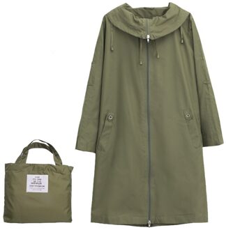 Dunne Regenjas Vrouwen Waterdichte Vrouwelijke Regenjas Poncho Jas Capa De Chuva Chubasqueros Mujer Licht (niet lange mouw) leger groen