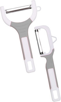 Dunschillers - 2x - grijs - aardappel en fruit schilmesjes