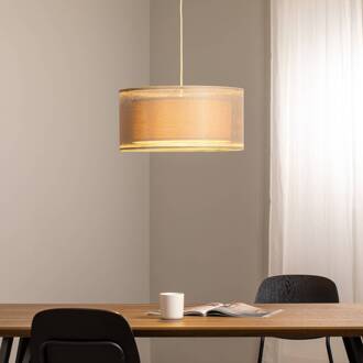 Duo Den Light hanglamp, beige, Ø 50 cm, linnen, PVC