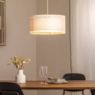 Duo Den Light hanglamp, crème, Ø 50 cm, linnen, PVC