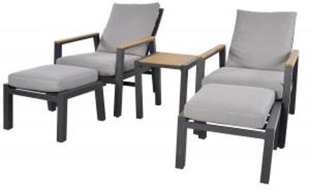 Duo loungeset Coda 5-delig Antraciet