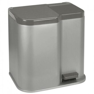 Duo Pedaalemmer 21 Liter (14 L + 7 L) Grijs