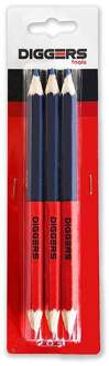 Duo Potlood | 17,6cm | Rood/Blauw | 3 Stuks - DIG418